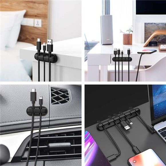 Cable Organizer Clips Adhesive Cord Holder Wire Management for Desk Car Home - Picture 4 of 8